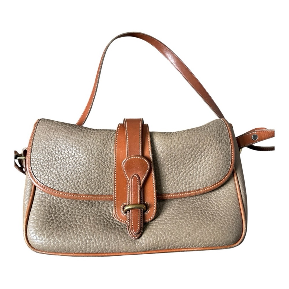 Vintage Dooney & Bourke All Weather Leather Crossbody Purse Taupe Brown AWL